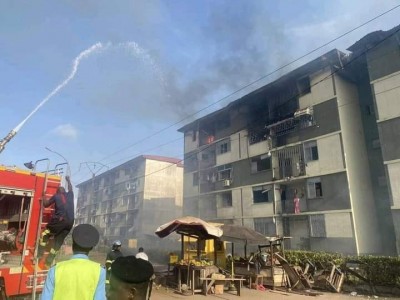 Côte d'Ivoire : Port Bouët, un bâtiment de la cité policière est parti en feu