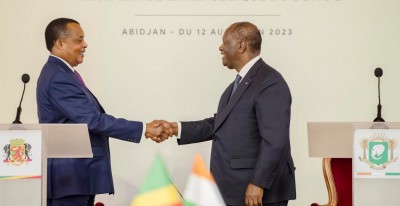 Côte d'Ivoire :   En visite officielle à Abidjan, 13 accords bilatéraux signés entre la Côte d'Ivoire et le Congo en présence de Ouattara et Sassou-N'guesso