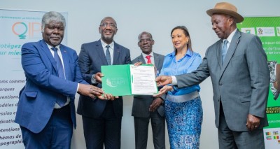 Côte d'Ivoire :   « L'attiéké des lagunes », «Pagne Baoulé » et «Café des montagnes de Man » labélisés, OAPI remet des certificats IGP aux autorités