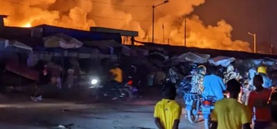 Togo :  Le marché d'Agoè-Assiyéyé à Lomé ravagé par un incendie, réaction du gouvernement