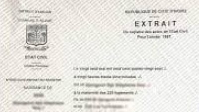 Côte d'Ivoire : Procédure spéciale de déclaration de naissance, les précisions du Directeur du Contrôle et des Archives Judiciaires