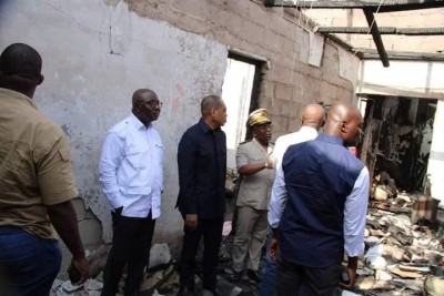 Côte d'Ivoire : L'état Civil de la sous-préfecture de Dimbokro part en fumée, le Ministre Adama Coulibaly constate  l'ampleur des dégâts