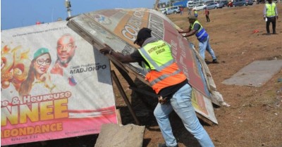 Côte d'Ivoire : Lancement d'une vaste opération de démantèlement des panneaux publicitaires non autorisés dans le District d'Abidjan