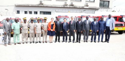 Côte d'Ivoire : Réception d'équipements, Vagondo exprime sa gratitude au Japon et au PNUD pour l'amélioration des infrastructures sociales et le renforcement de la Protection Civile