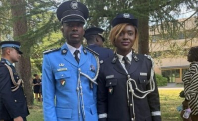 Côte d'Ivoire-France :  02 policiers issus de la 76e promotion des Commissaires de police de Saint-Cyr- au - Mont d'or et de la 30-ème promotion des Officiers de Cannes Écluses