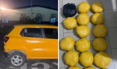 Côte d'Ivoire : Saisie de drogue à Abobo-Baoulé, un taxi compteur transportait vingt Blocs de cannabis