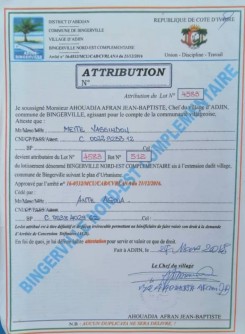 Côte d'Ivoire : Bingerville, scandale foncier au Nord-Est Complémentaire, des centaines de familles spoliées de leurs parcelles demandent le secours de l'État