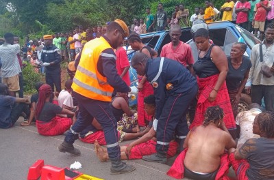 Côte d'Ivoire : Accident tragique à Brokoua, un convoi funéraire cause des blessés et un décès