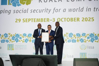 Côte d'Ivoire : L'IPS-CGRAE distinguée par l'AISS au Forum Mondial de la sécurité sociale 2025