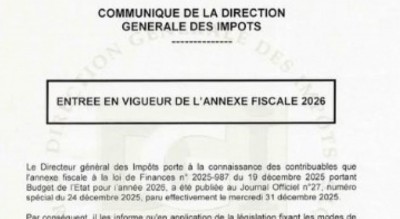 Côte d'Ivoire : Annexe Fiscale 2026, les mesures ont pris effet depuis le lundi 5 janvier