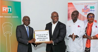 Côte d'Ivoire : Le média public RTI veut  contribuer à l'amélioration des conditions de prise en charge sanitaire, don de près de 20 millions à plusieurs structures