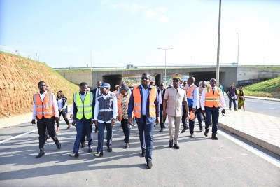 Côte d'Ivoire : Première visite de terrain  sur les sections 2 et 3 de la voie de contournement d'Abidjan (Y4) en voie d'achèvement, Hien Sié salue le travail d'Amédé Kouakou