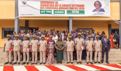 Côte d'Ivoire : Signature d'une charte d'éthique des acteurs du processus d'organisation des concours administratifs session 2026