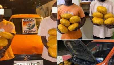 Côte d'Ivoire : Des individus à bord d'un véhicule Yango transportaient une importante quantité de drogues