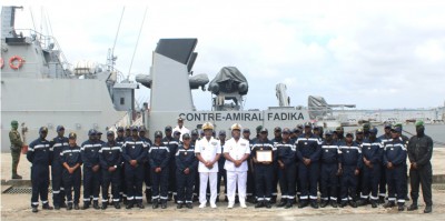 Côte d'Ivoire : Le patrouilleur « Contre-Amiral Fadika » de retour  après une mission régionale réussie, ayant inclut une escale au Libéria et l'arraisonnement du navire « IB Atlantic 4 »