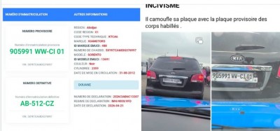 Côte d'Ivoire : Profitant de la procédure exceptionnelle de conformité, un FDS dissimule sa plaque d'immatriculation, le procureur militaire sera avisé