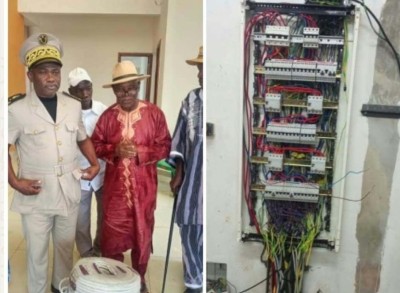 Côte d'Ivoire : Série d'actes de vandalisme ayant affaibli les infrastructures administratives à Bangolo , une cadre remet en état l'armoire électrique de la préfecture