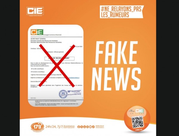 Côte d'Ivoire : Arnaque sur le recrutement attribué aux entreprises : la CIE appelle à la vi...