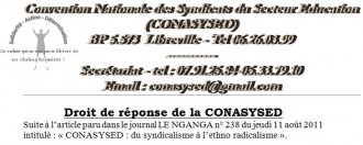 TRIBUNE GABON: : Droit de réponse de la Conasysed