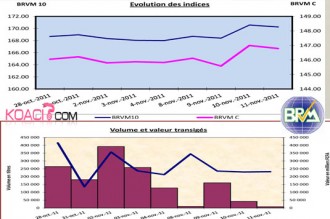 BOURSE BRVM: Analyse du marché sur la semaine du 7 au 11 novembre 2011 