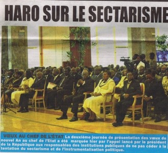 TRIBUNE GABON: Le Chef de l'Etat , Ali Bongo, appelle les institutions à  proscrire le sectarisme .