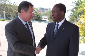 Côte d'Ivoire : Alassane Ouattara reçoit son ''ami'' Martin Bouygues au palais présidentiel