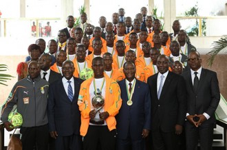 Côte d'Ivoire : Les éléphanteaux à  l'honneur au palais présidentiel