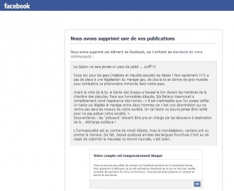 Koacinaute Gabon : Un gabonais suspendu de Facebook pour avoir critiqué les pédés
