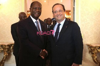 Côte d'Ivoire : Alassane Ouattara retrouve François Hollande à  Nice