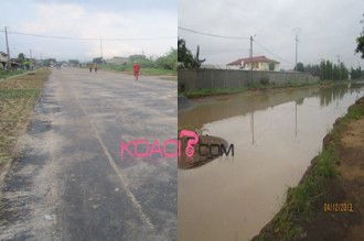  Côte dÂ’Ivoire : À peine rénovée, une route inondée après la pluie