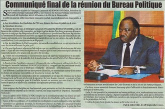 TRIBUNE GABON: Le combat politique de la société civile et lÂ’opposition politique du Gabon: la Constitution dÂ’un État de droit.