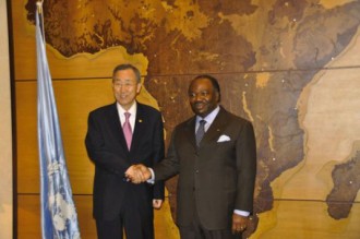 Ban Ki Moon  boucle une visite de travail de 24 heures au Gabon.
