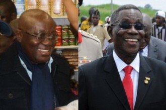 GHANA:  Un service religieux  se transforme en un sondage improvisé entre Atta Mills et Akufo Addo 