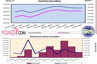 BOURSE BRVM: Analyse du marché sur la semaine du 31 oct au 4 novembre 2011 