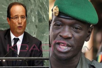 MALI : François Hollande échange avec le capitaine Sanogo