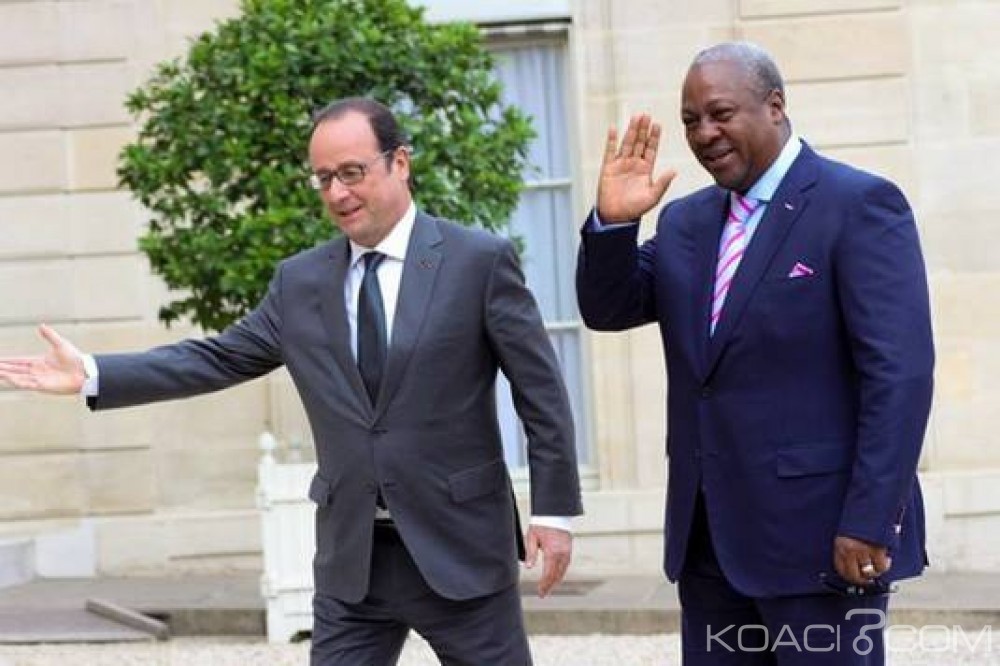 Ghana: Mahama à  l'Elysée, Hollande salue son rôle au Burkina, Nigeria et Togo