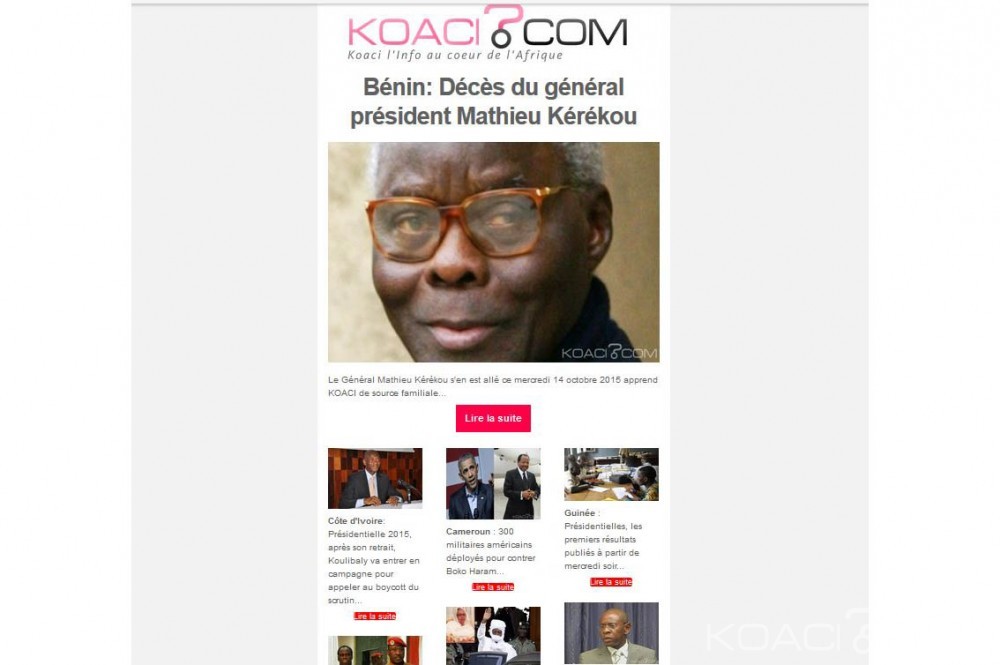 Afrique : KOACI.COM lance sa newsletter