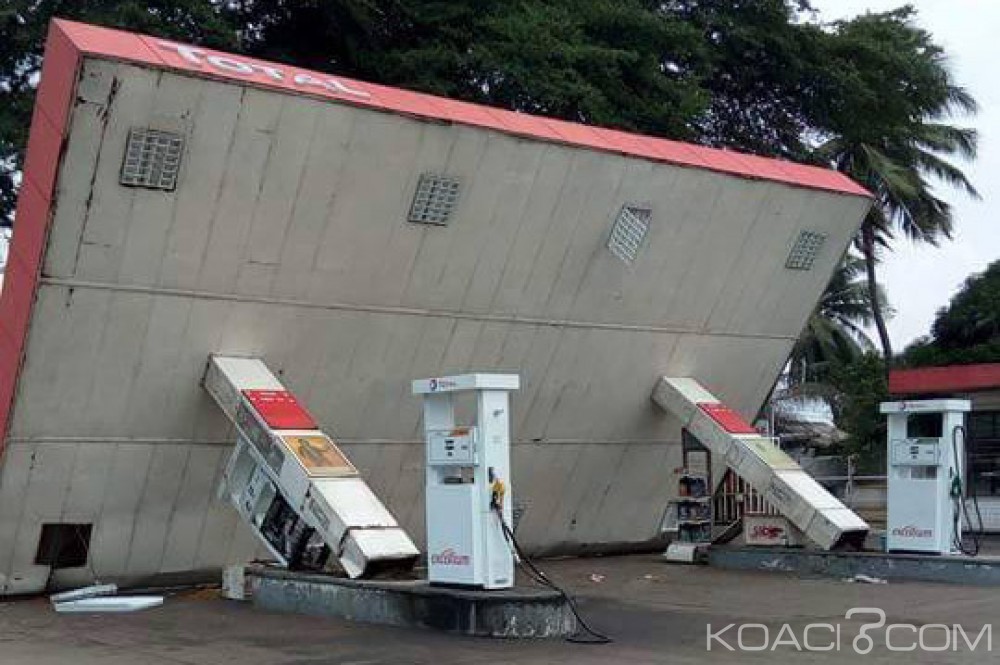 Côte d'Ivoire : Koumassi, les installations d'une station a essence s'écroulent