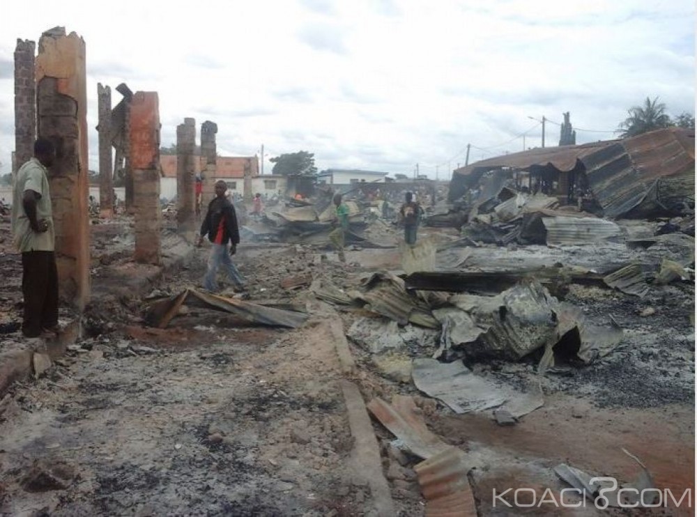 Côte d'Ivoire: Le grand marché de Sinfra complètement détruit par un incendie