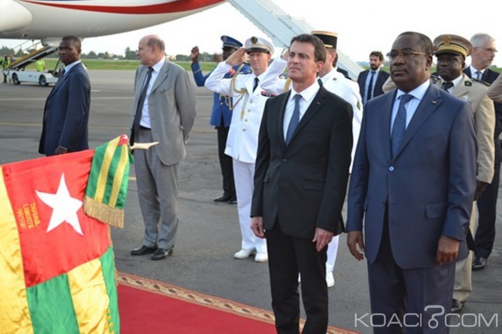 Togo: Arrivée du PM français Manuel Valls à  Lomé