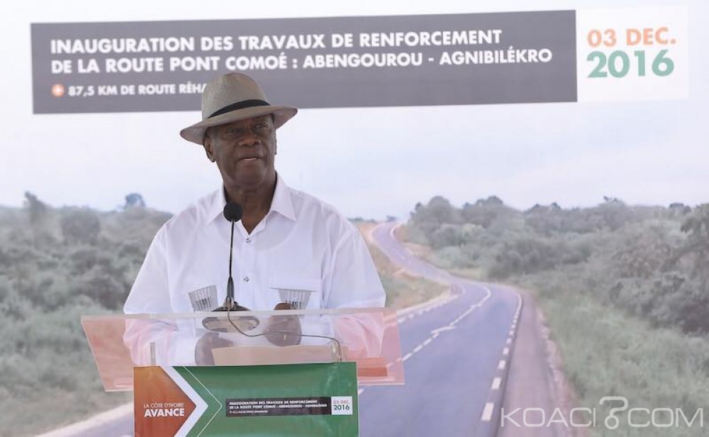 Côte d'Ivoire: Depuis Agnibilékro, Ouattara annonce qu'il a investi plus de 2000 milliards de FCFA dans le réseau routier de 2011 à  2016