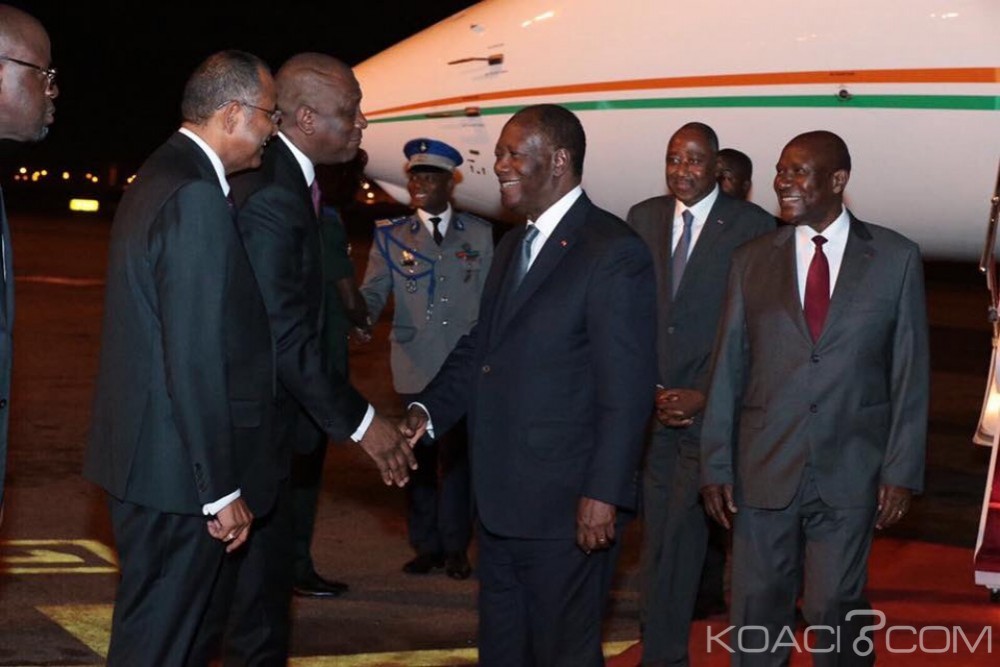 Côte d'Ivoire: Alassane Ouattara a regagné Abidjan après avoir assister à  l'investiture de Barrow à  Banjul
