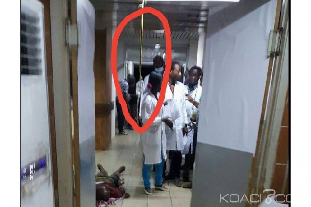 Côte d'ivoire: Chu de Yopougon, poche de sang sur porte et, perfusions accrochées aux ampoules