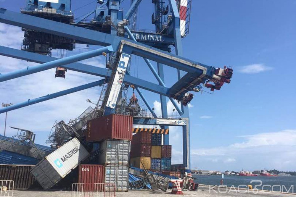 Côte d'Ivoire: Un navire cargo heurte un portique du port à  conteneurs d'Abidjan, le drame évité