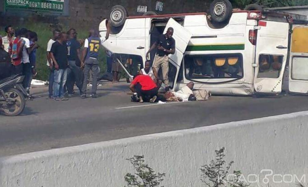 Côte d'ivoire: Un Gbaka se renverse sur l'autoroute Yopougon-Adjamé, un mort et de nombreux blessés