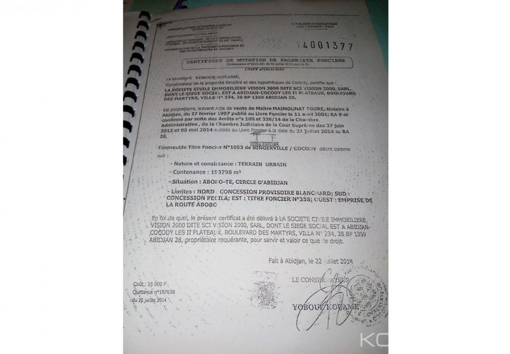 Côte d'Ivoire: Litige foncier sur la parcelle 1052, la Cour suprême tranche en faveur de la Sci-Les Verdoyants au détriment de Vision 2000