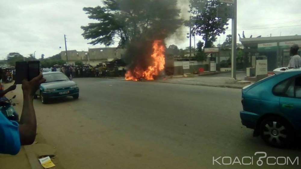 Côte d'Ivoire: Bonoua, un véhicule à  gaz butane part en fumée près d'une station-service