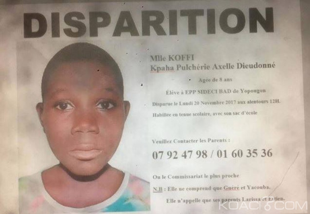 Côte d'Ivoire: Une élève du primaire portée disparue depuis cinq jours à  Yopougon