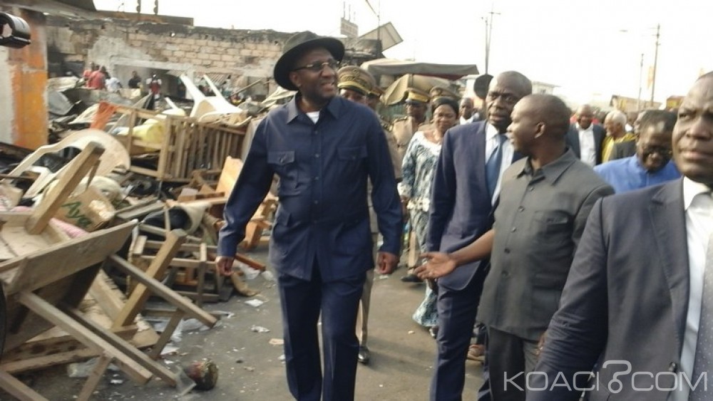 Côte d'Ivoire: Yamoussoukro, après l'incendie du grand marché, le Gouvernement fait don de 10 millions aux commerçants sinistrés