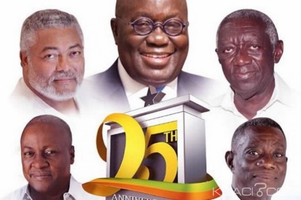 Ghana: Célébration des 25 ans de la stabilité démocratique, succession de cinq Présidents
